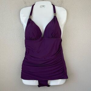 NWT Calvin Klein Purple Tankini and Matching Bottoms Size M